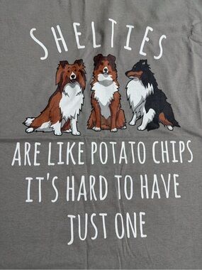 Gray Sheltie Dog Lover Graphic Tshirt
